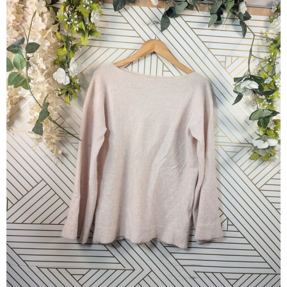 3.1 Phillip Lim Women's Lofty Wool Blend Knit Sweater Blush Wide Neck size Small